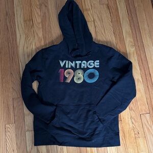 Vintage 1980 Black Hoodie